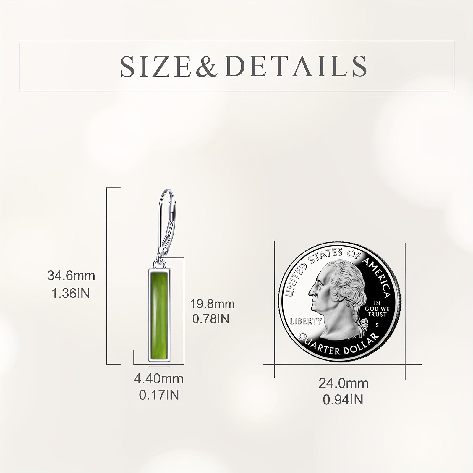 Peridot Bar Earrings for Women Sterling Silvery Leverback Earrings Peridot Jewelry Gift