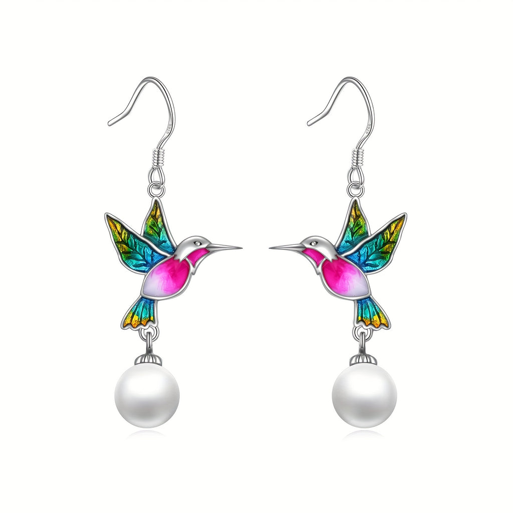 Hummingbird Earrings Gifts for Her Women 925 Sterling Silvery Hummingbird Dangle Earrings Jewelry Christmas Gifts for Women Teen