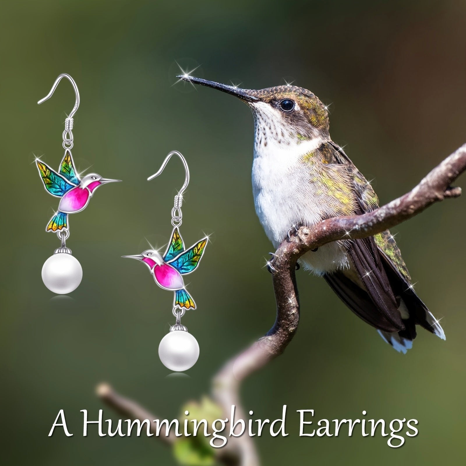 Hummingbird Earrings Gifts for Her Women 925 Sterling Silvery Hummingbird Dangle Earrings Jewelry Christmas Gifts for Women Teen