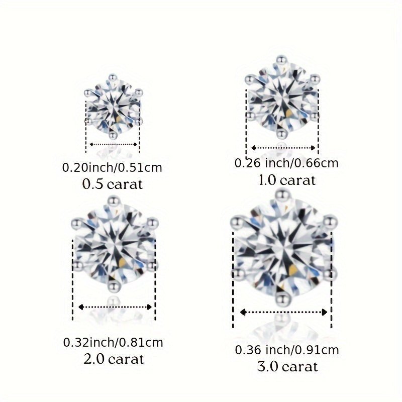 0.5-3G Moissanite Stud Earrings, 925 Sterling Silvery Valentine's Day Christmas Gift