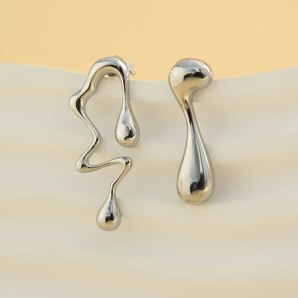 Pair of Hypoallergenic 316 Stainless Steel Earrings for Women - Minimalist Curved & Teardrop Designs, Comfortable Lightweight Jewelry for Daily Wear, Parties, Summer | Mother’s Day Gift, Versatile Elegant Accessories