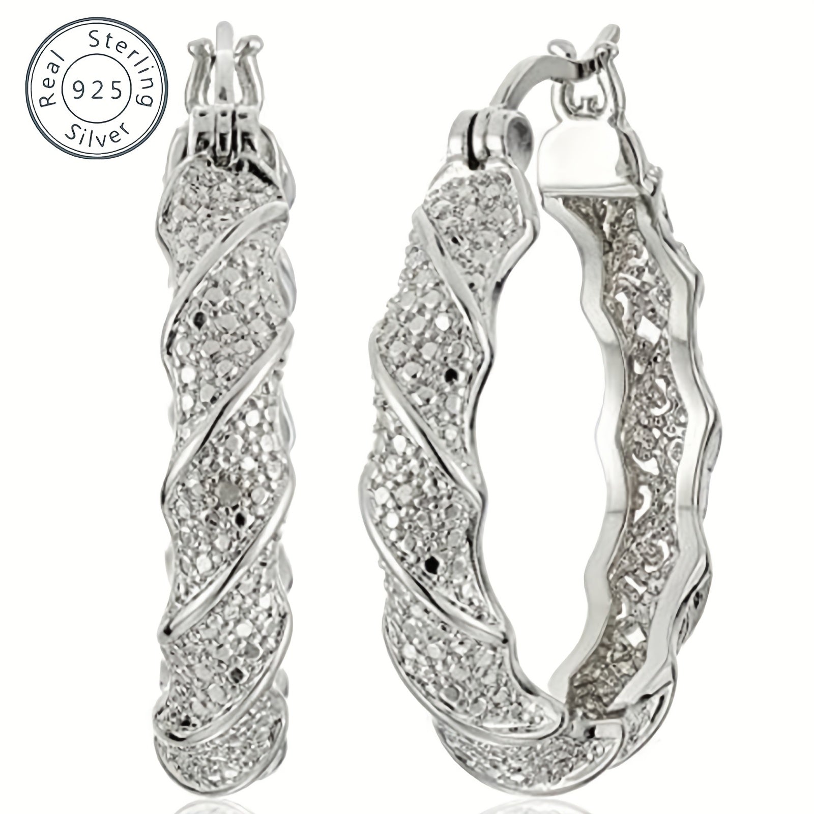 925 Silvery Spinning Hoop Lady Earrings Teenage Fashion Items Valentine'S Day, Mother'S Day, Christmas, Birthday Gifts, Graduation Ceremony, Concerts, Women'S Exquisite Gifts For Lovers, Girlfriends, Mothers, Female Friends, With Exquisite Gift Boxes