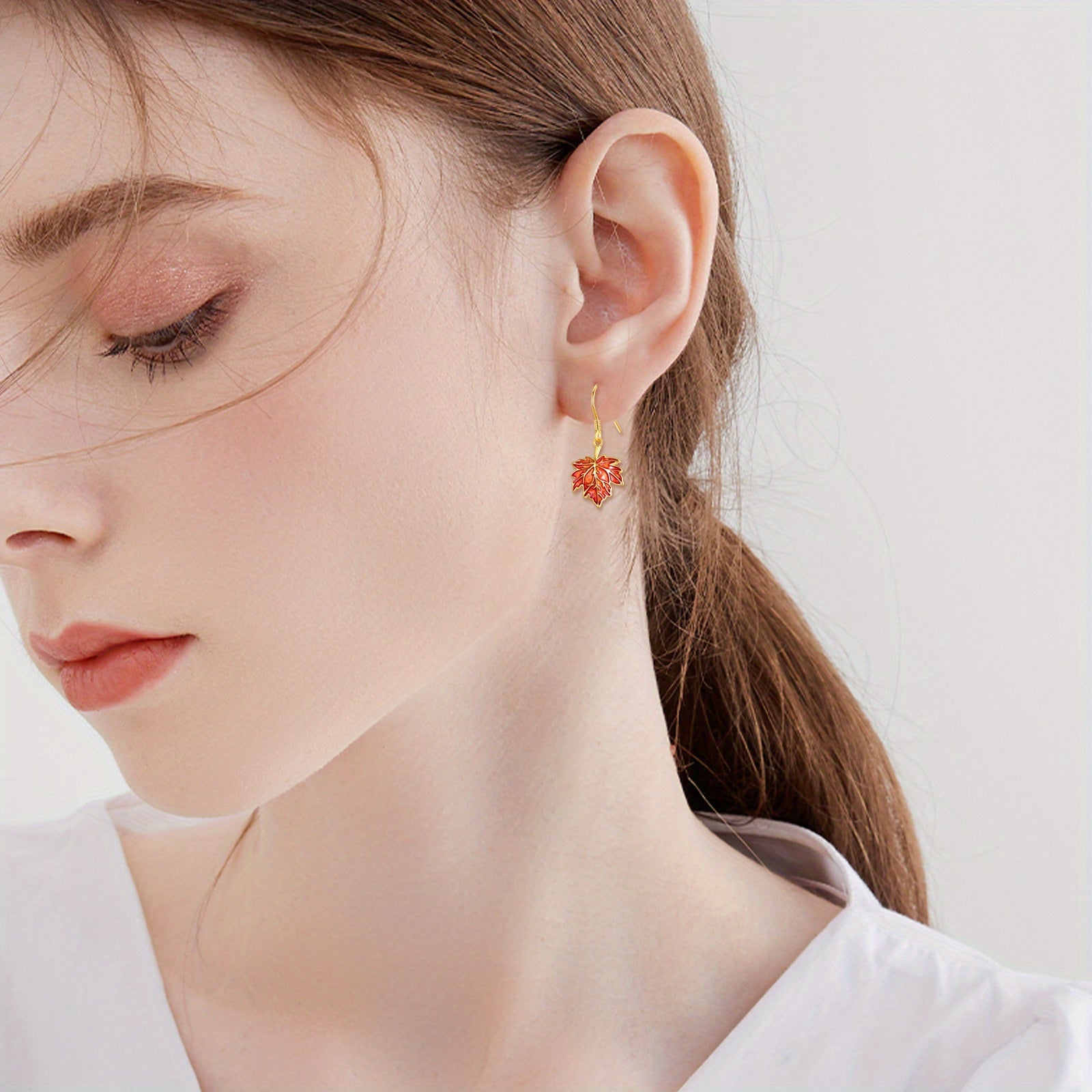 Women's Maple Leaf Earrings Sterling Silvery Women's Autumn Earrings Maple Leaf Botanical Earrings Leaf Jewelry Gift