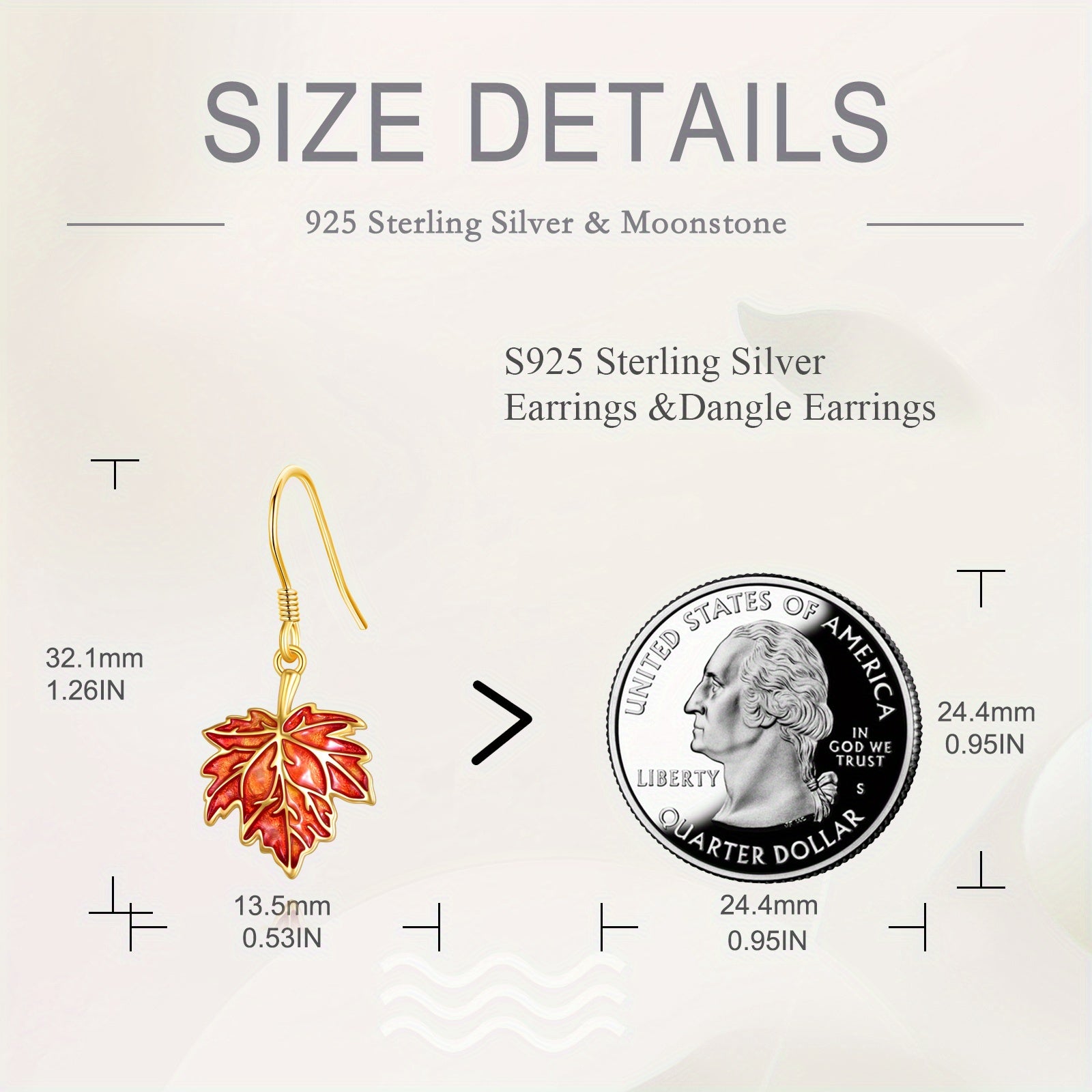 Women's Maple Leaf Earrings Sterling Silvery Women's Autumn Earrings Maple Leaf Botanical Earrings Leaf Jewelry Gift