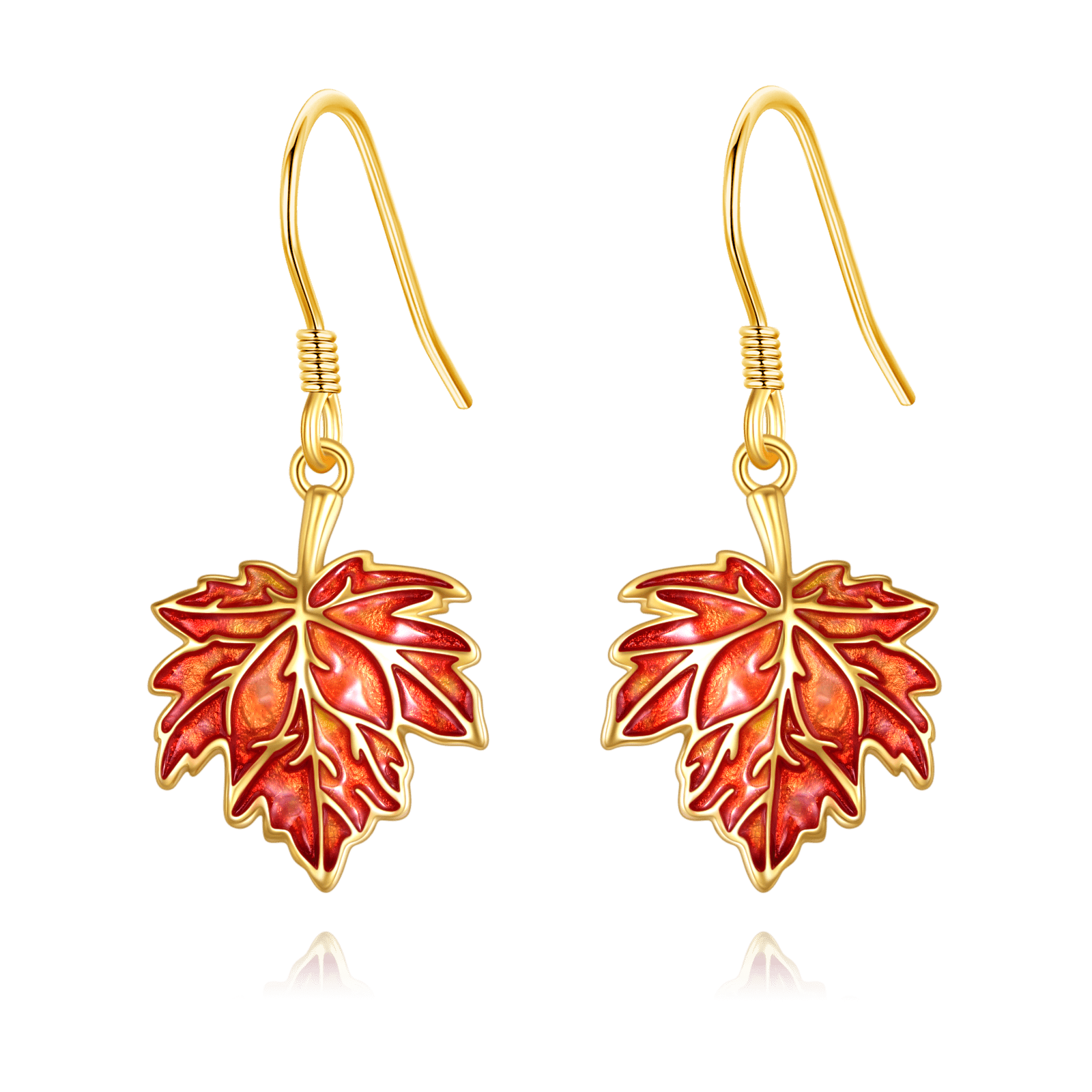 Women's Maple Leaf Earrings Sterling Silvery Women's Autumn Earrings Maple Leaf Botanical Earrings Leaf Jewelry Gift