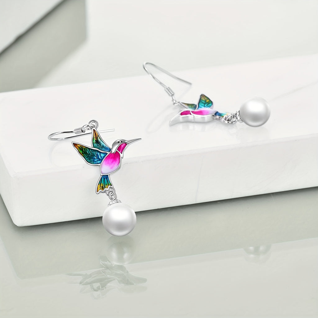 Hummingbird Earrings Gifts for Her Women 925 Sterling Silvery Hummingbird Dangle Earrings Jewelry Christmas Gifts for Women Teen