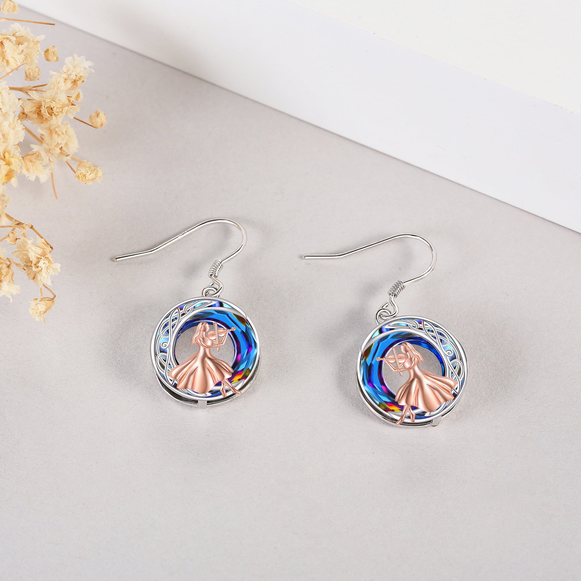 JEABZEL 925 Sterling Silvery Violin Earrings for Women - Elegant & Simple Design, Ideal Gift for Violin Enthusiasts, Everyday & Special Occasions, Everyday Earrings|Minimalist Earrings|Durable Earrings, Violin Accessories
