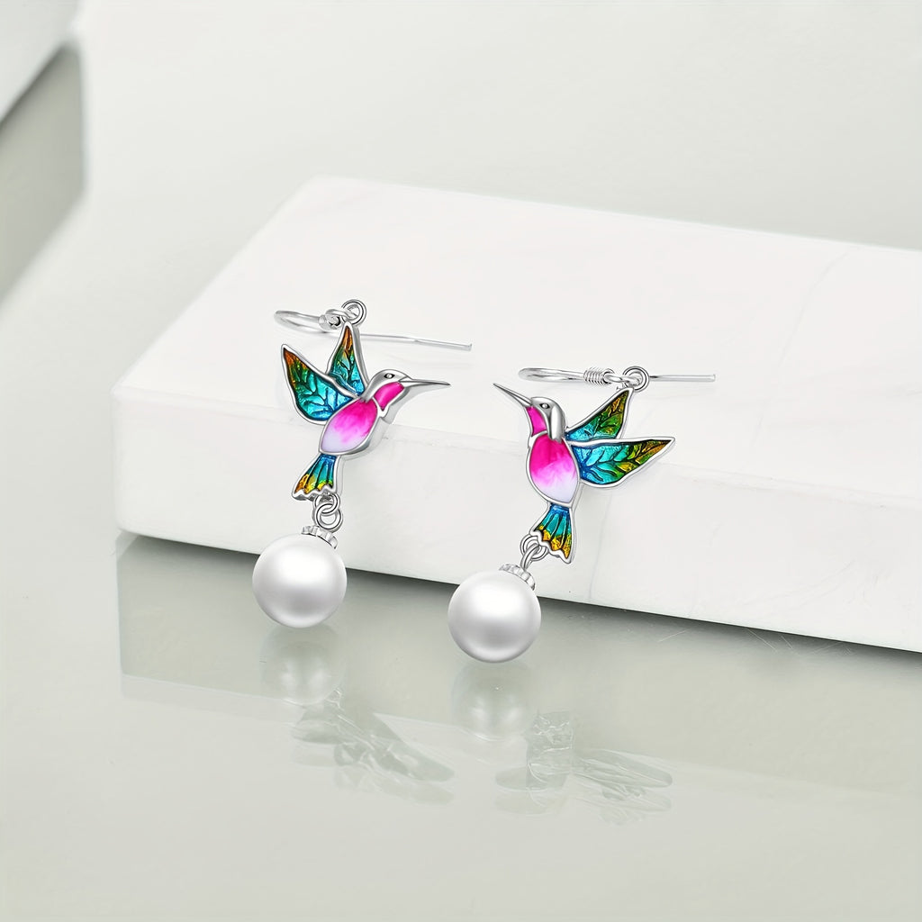 Hummingbird Earrings Gifts for Her Women 925 Sterling Silvery Hummingbird Dangle Earrings Jewelry Christmas Gifts for Women Teen