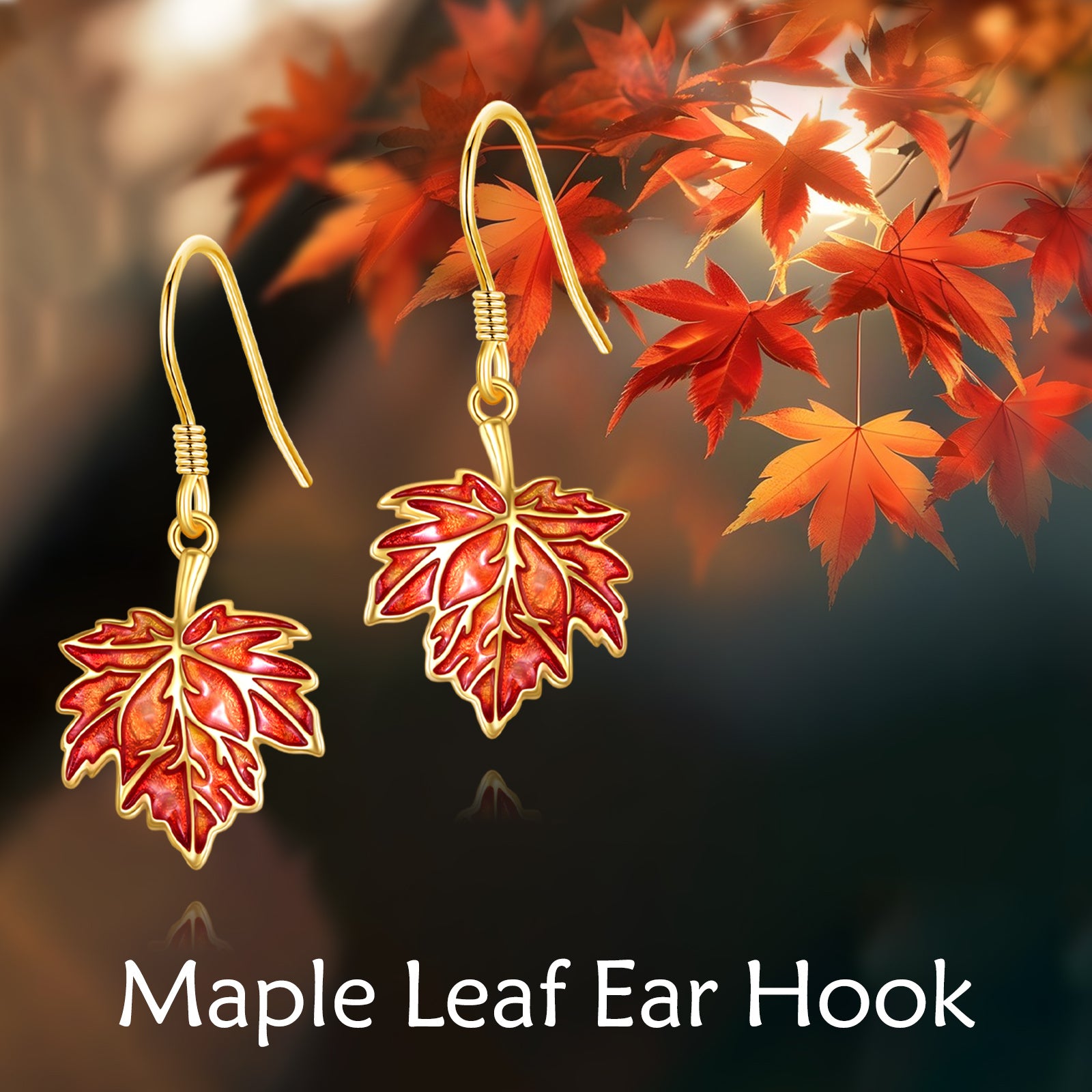 Women's Maple Leaf Earrings Sterling Silvery Women's Autumn Earrings Maple Leaf Botanical Earrings Leaf Jewelry Gift