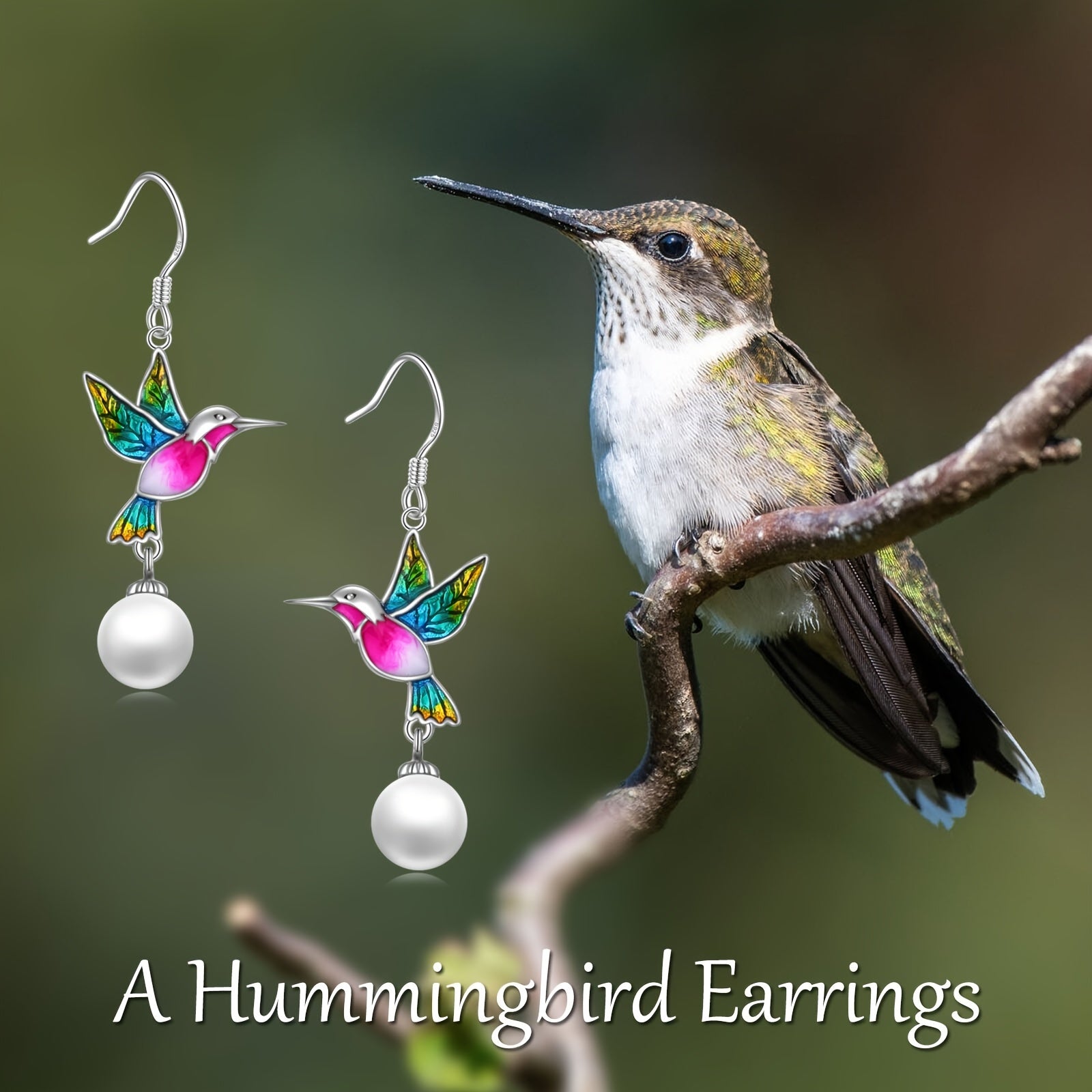 Hummingbird Earrings Gifts for Her Women 925 Sterling Silvery Hummingbird Dangle Earrings Jewelry Christmas Gifts for Women Teen
