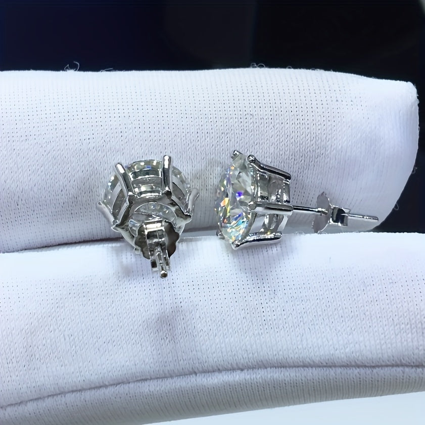 0.5-3G Moissanite Stud Earrings, 925 Sterling Silvery Valentine's Day Christmas Gift