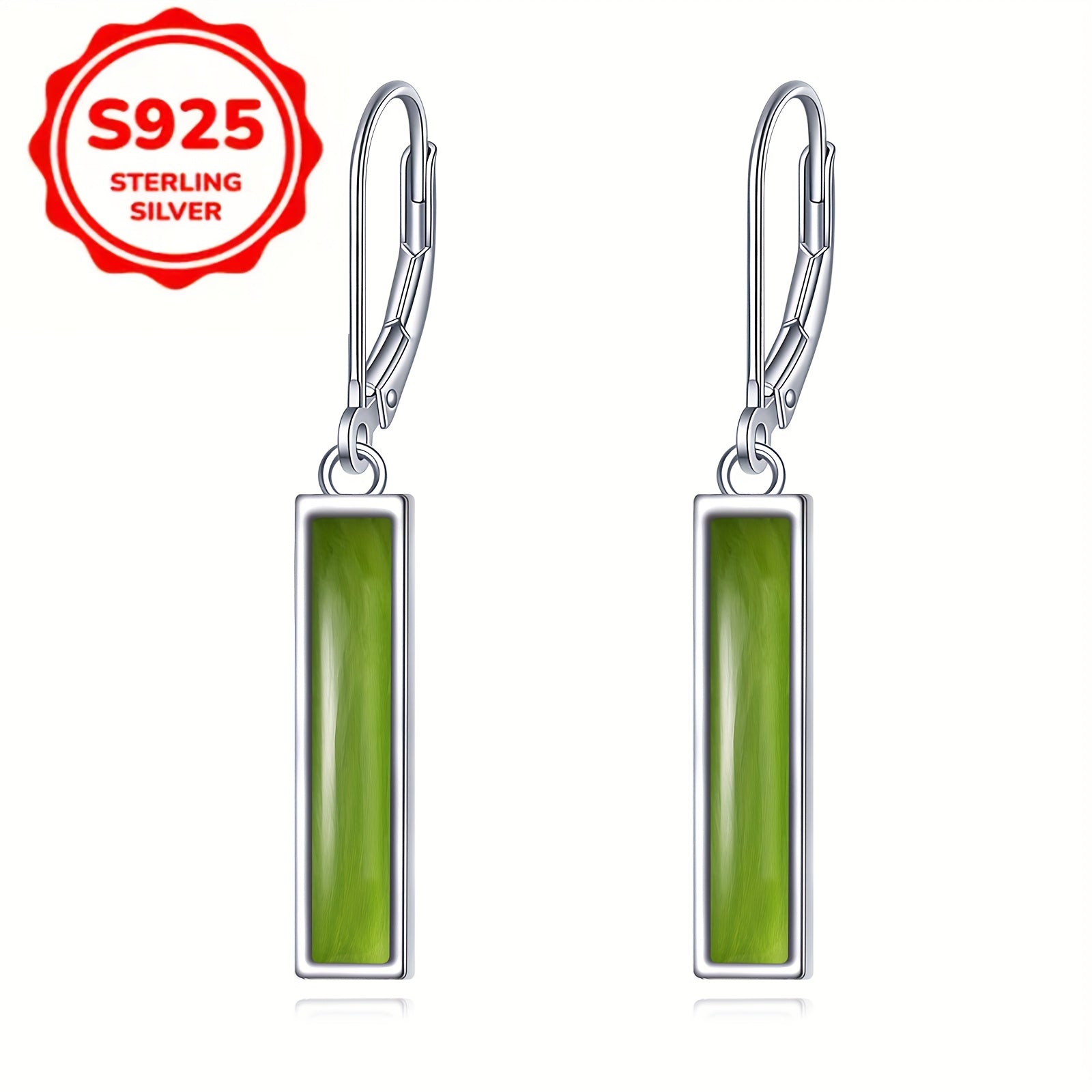 Peridot Bar Earrings for Women Sterling Silvery Leverback Earrings Peridot Jewelry Gift