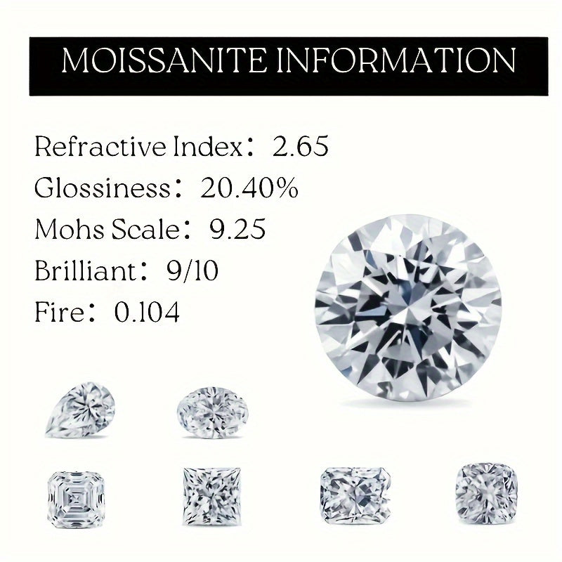 0.5-3G Moissanite Stud Earrings, 925 Sterling Silvery Valentine's Day Christmas Gift