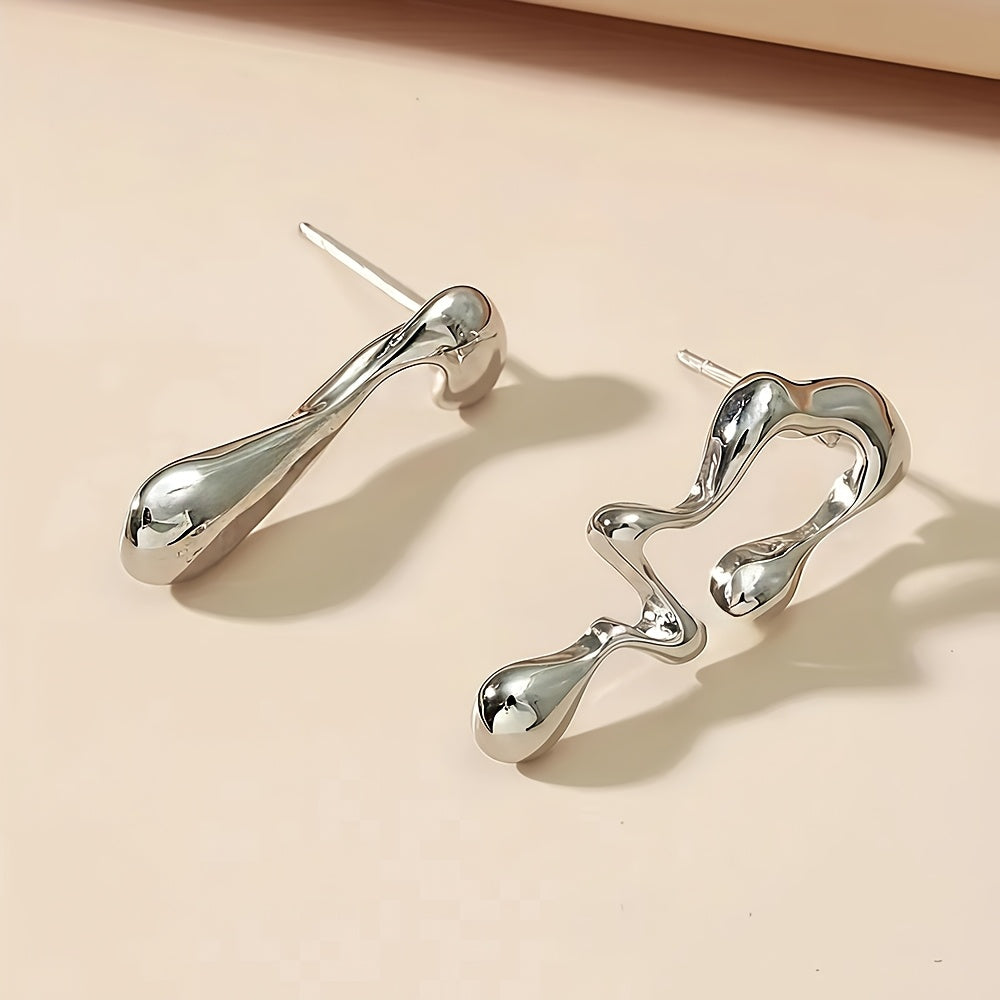 Pair of Hypoallergenic 316 Stainless Steel Earrings for Women - Minimalist Curved & Teardrop Designs, Comfortable Lightweight Jewelry for Daily Wear, Parties, Summer | Mother’s Day Gift, Versatile Elegant Accessories