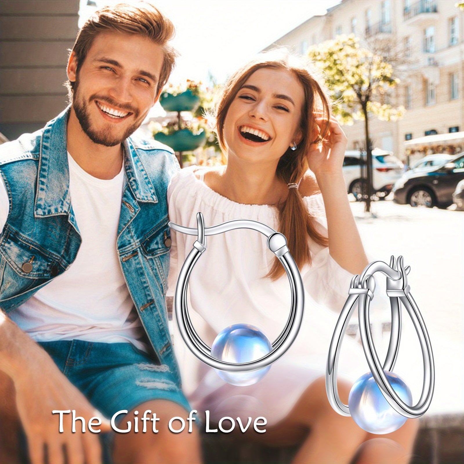 925 Sterling Silvery Lapis Lazuli Earrings Women's Double Earrings Lapis Lazuli Jewelry Gemstone Earrings