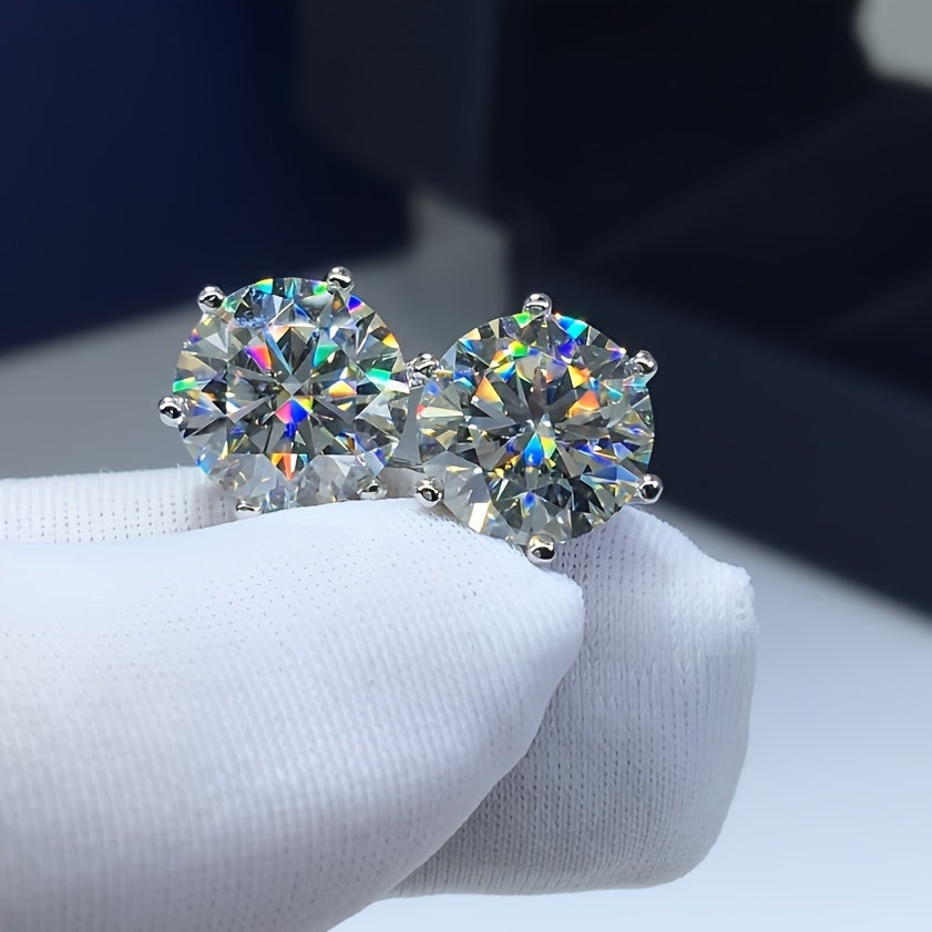 0.5-3G Moissanite Stud Earrings, 925 Sterling Silvery Valentine's Day Christmas Gift
