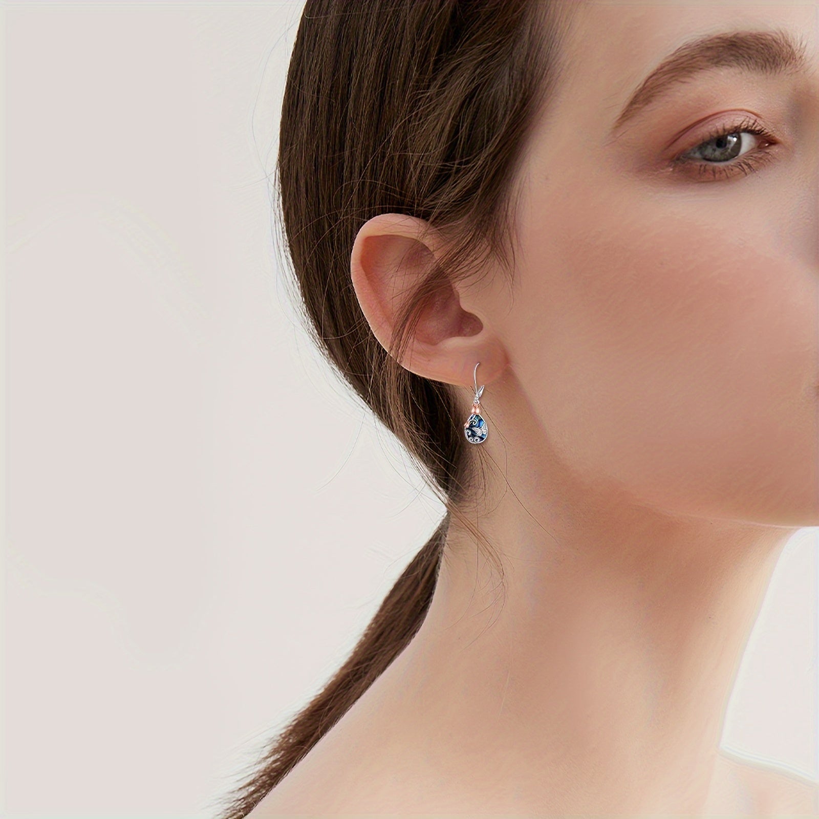 Butterfly Leverback Earrings 925 Sterling Silvery Rose Flower Filigree Dangle Teardrop Earrings Jewelry Birthday Gifts for Women